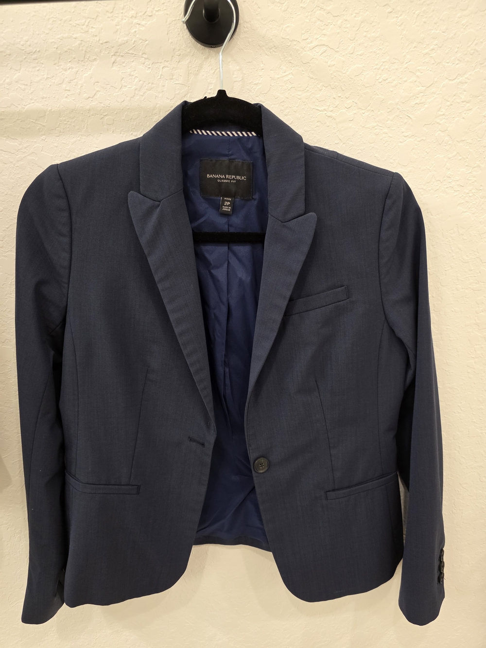 Banana Republic Navy Blazer with Single-Button Front